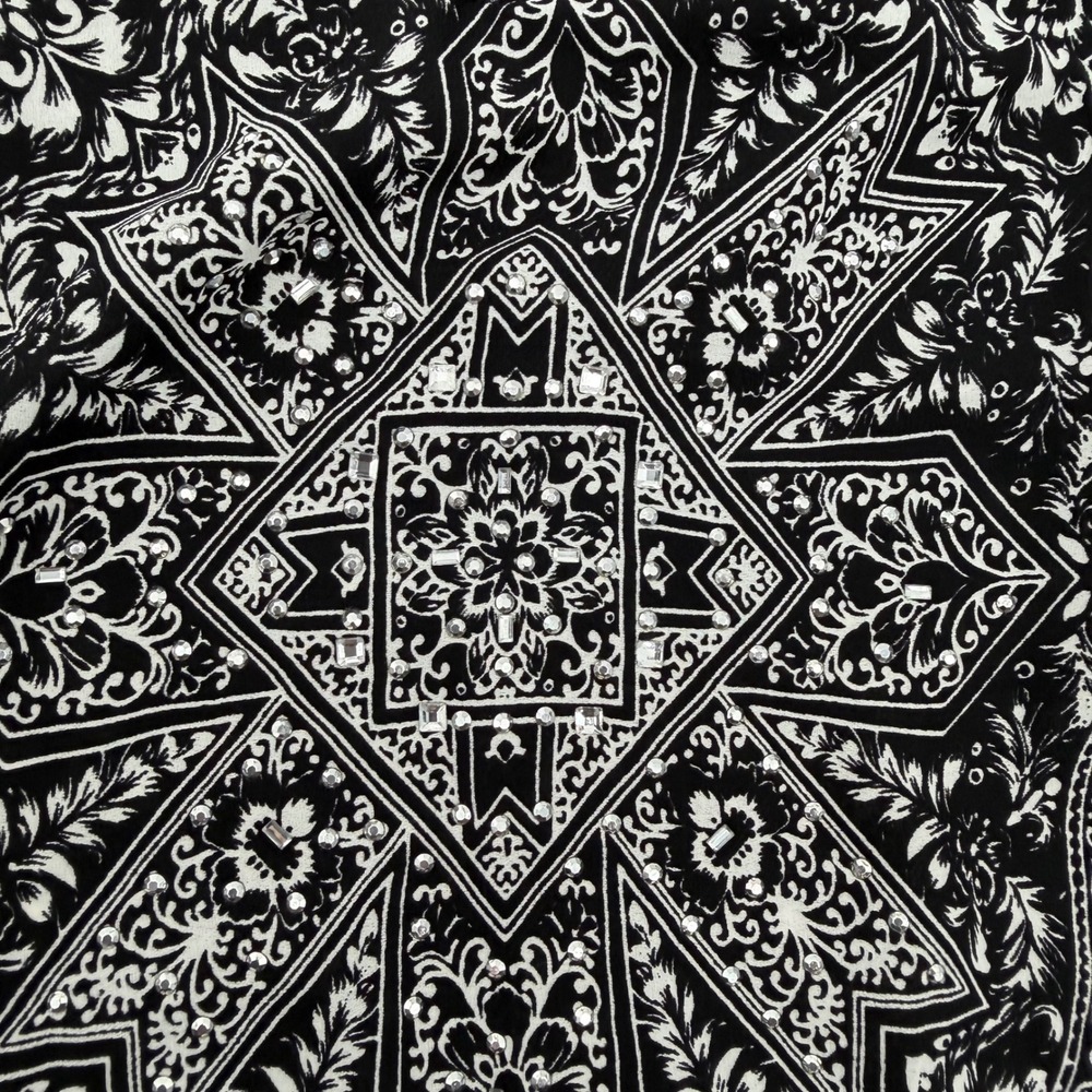 NWT Roz & Ali 3X Black White Boho Paisley Tunic Blouse Plus Size Flowy‎ - Picture 4 of 11
